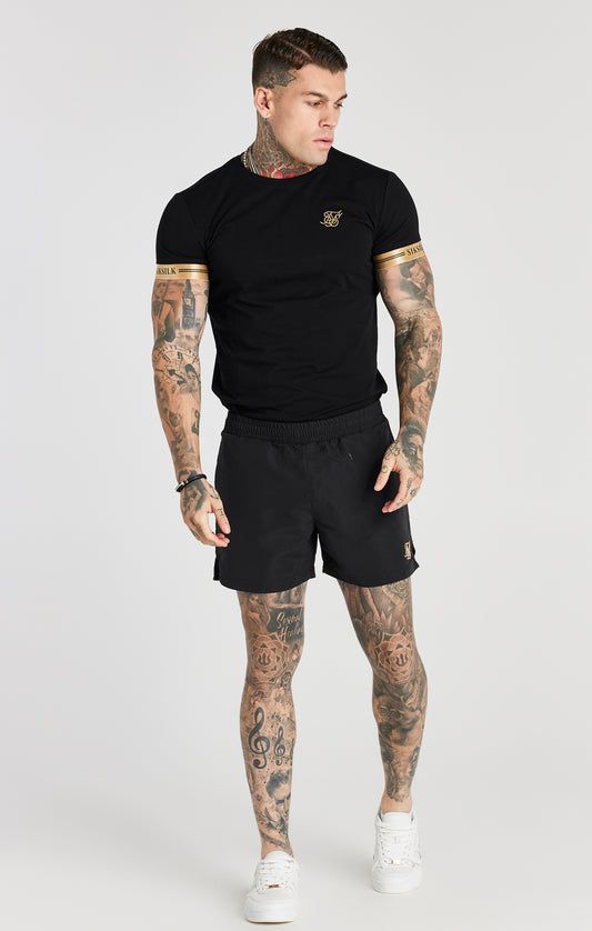 Black Elastic Cuff T-Shirt
