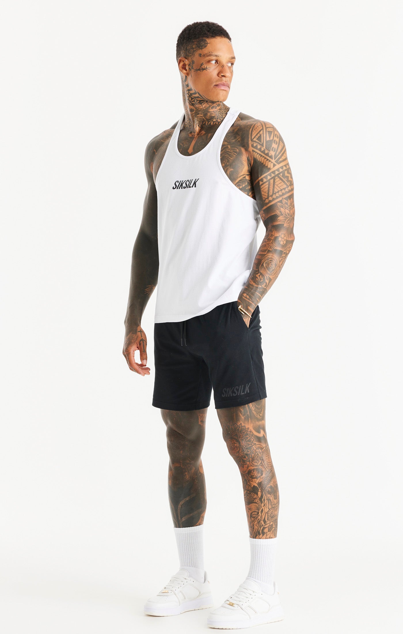 Load image into Gallery viewer, SikSilk Brand Carrier Racer Vest - White (3)