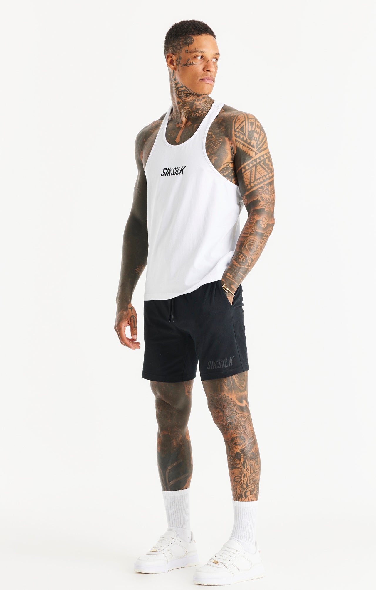 SikSilk Brand Carrier Racer Vest - White (3)