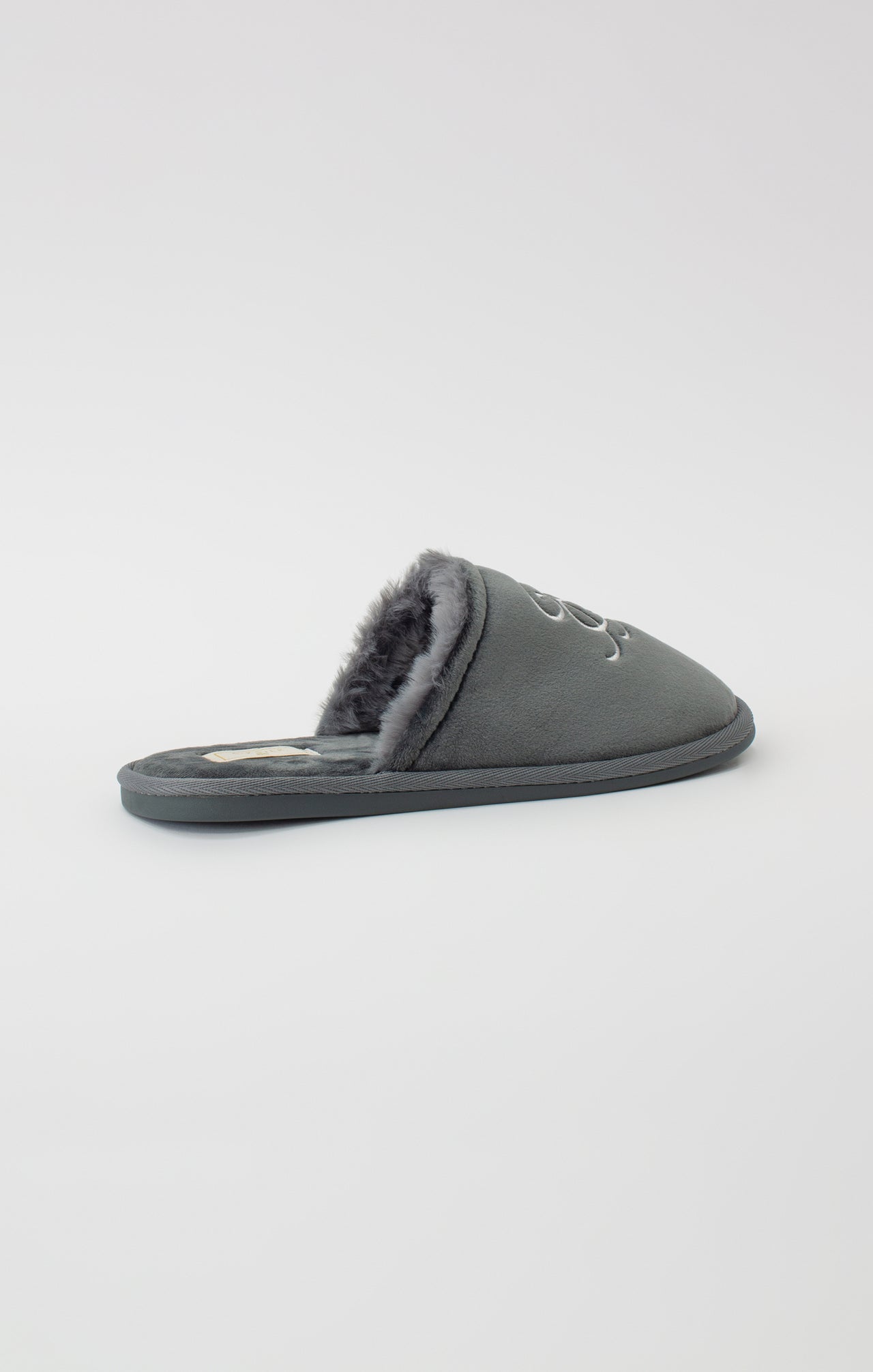 Grey Slipper With Embroidered Logo (2)