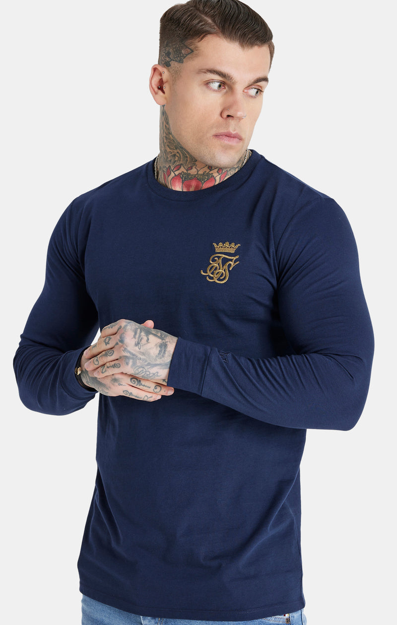 Messi x SikSilk Navy Long Sleeve T-Shirt