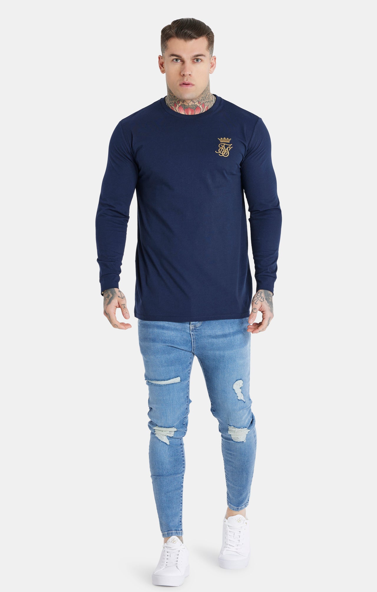 Messi x SikSilk Navy Long Sleeve T-Shirt (1)