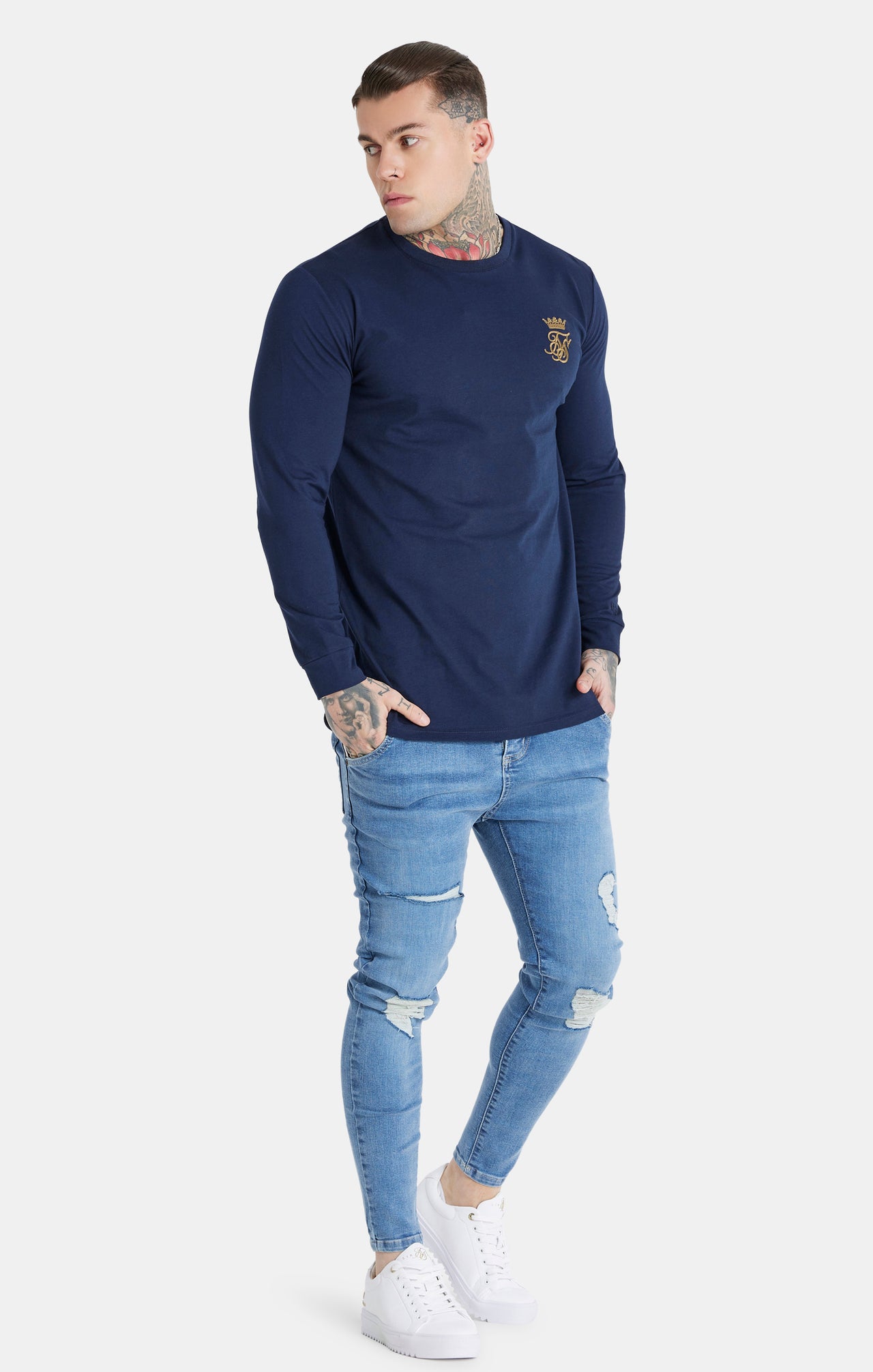 Messi x SikSilk Navy Long Sleeve T-Shirt (2)