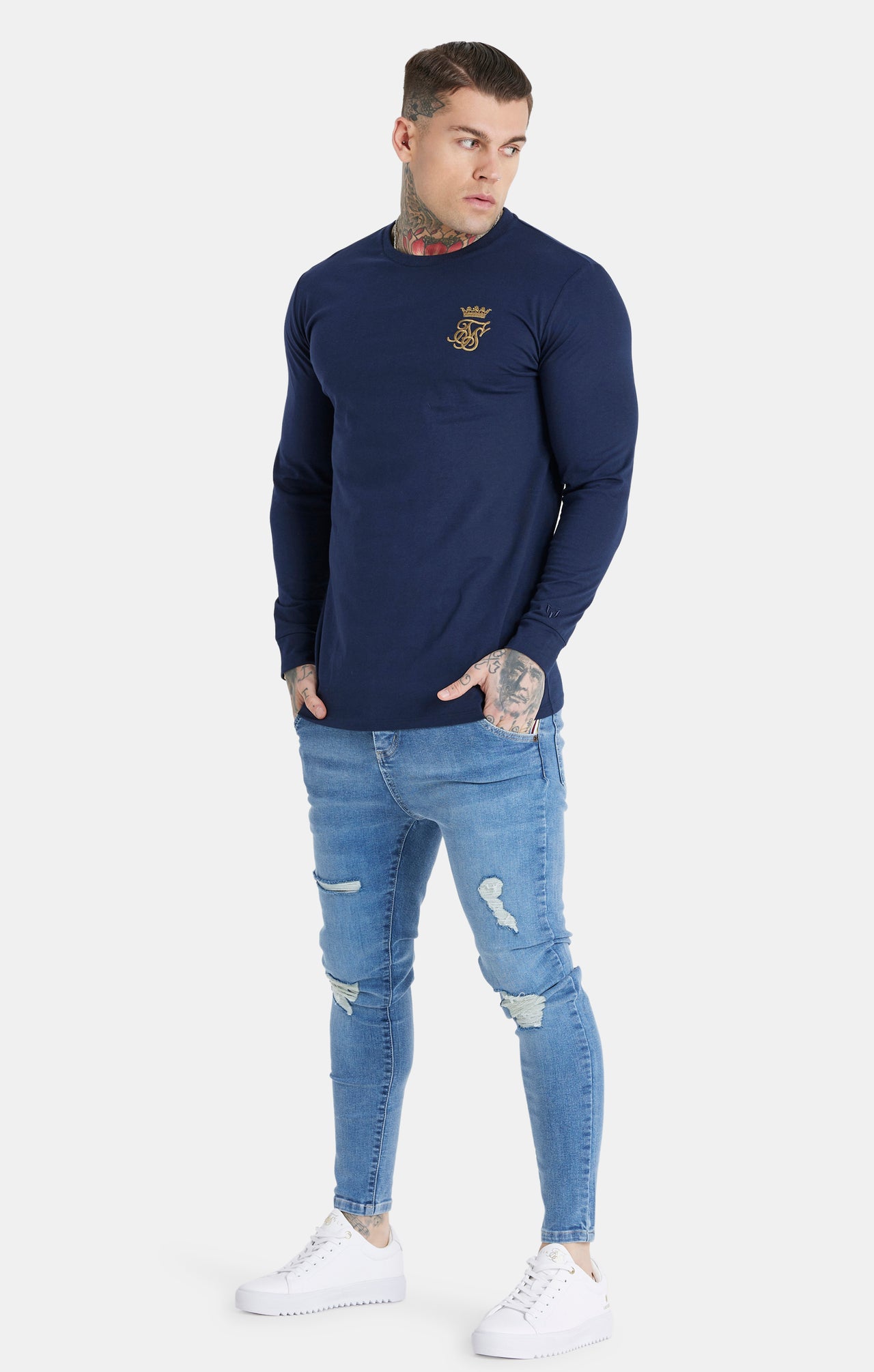 Messi x SikSilk Navy Long Sleeve T-Shirt (3)