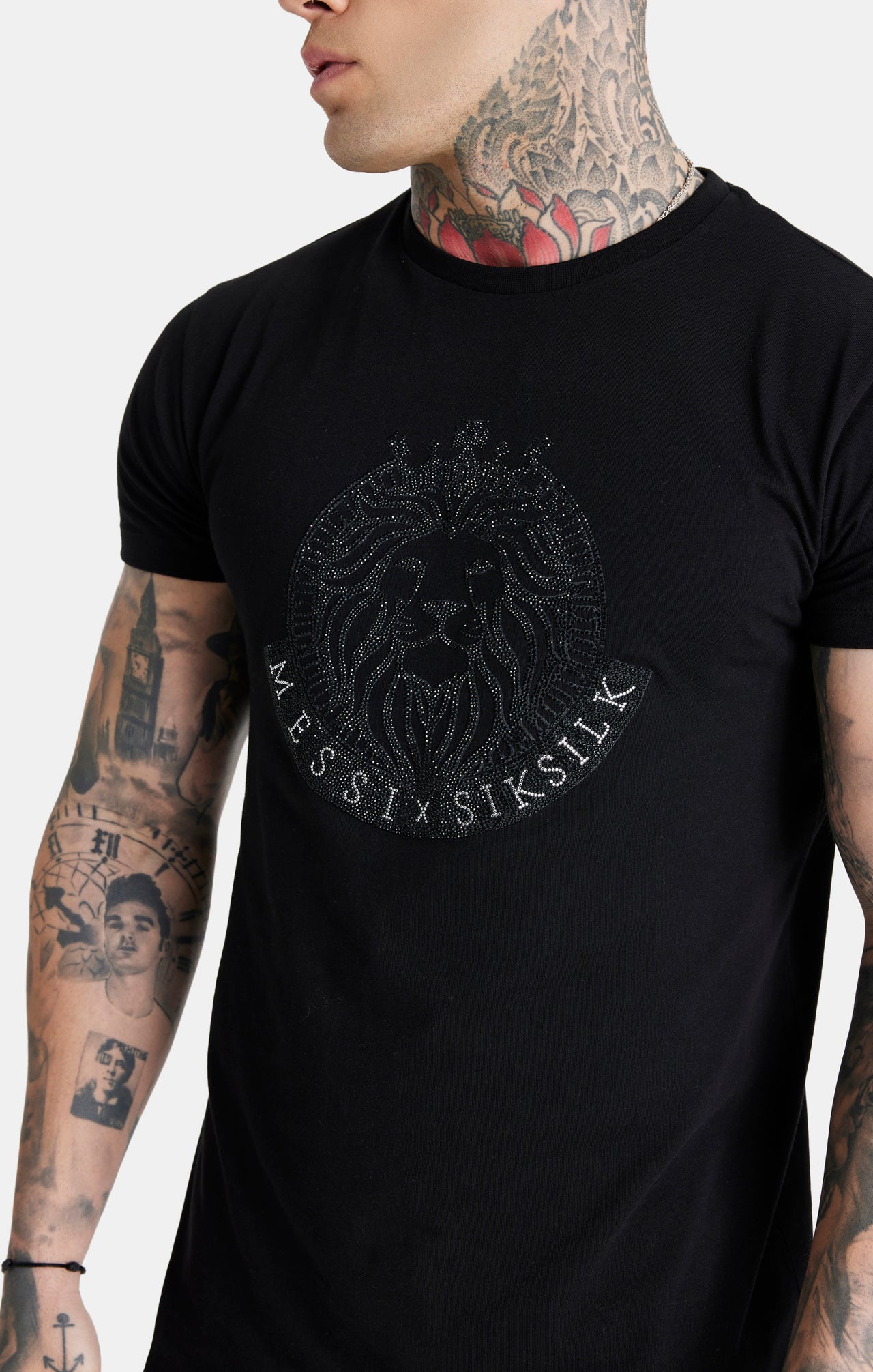 Messi x SikSilk Black Rhinestone T-Shirt (3)