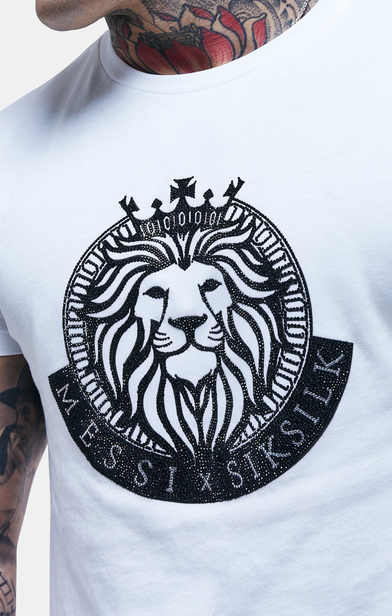 Messi x SikSilk White Rhinestone T-Shirt (3)