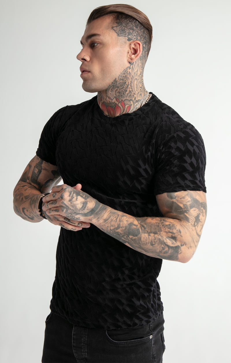 Messi x SikSilk Black Monogram T-Shirt