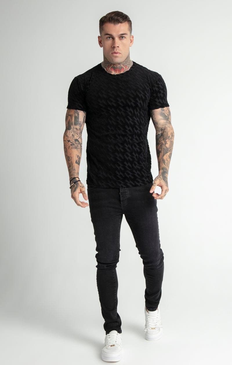 Messi x SikSilk Black Monogram T-Shirt (1)