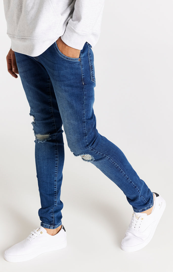 Blue Distressed Slim Fit Jean (2)