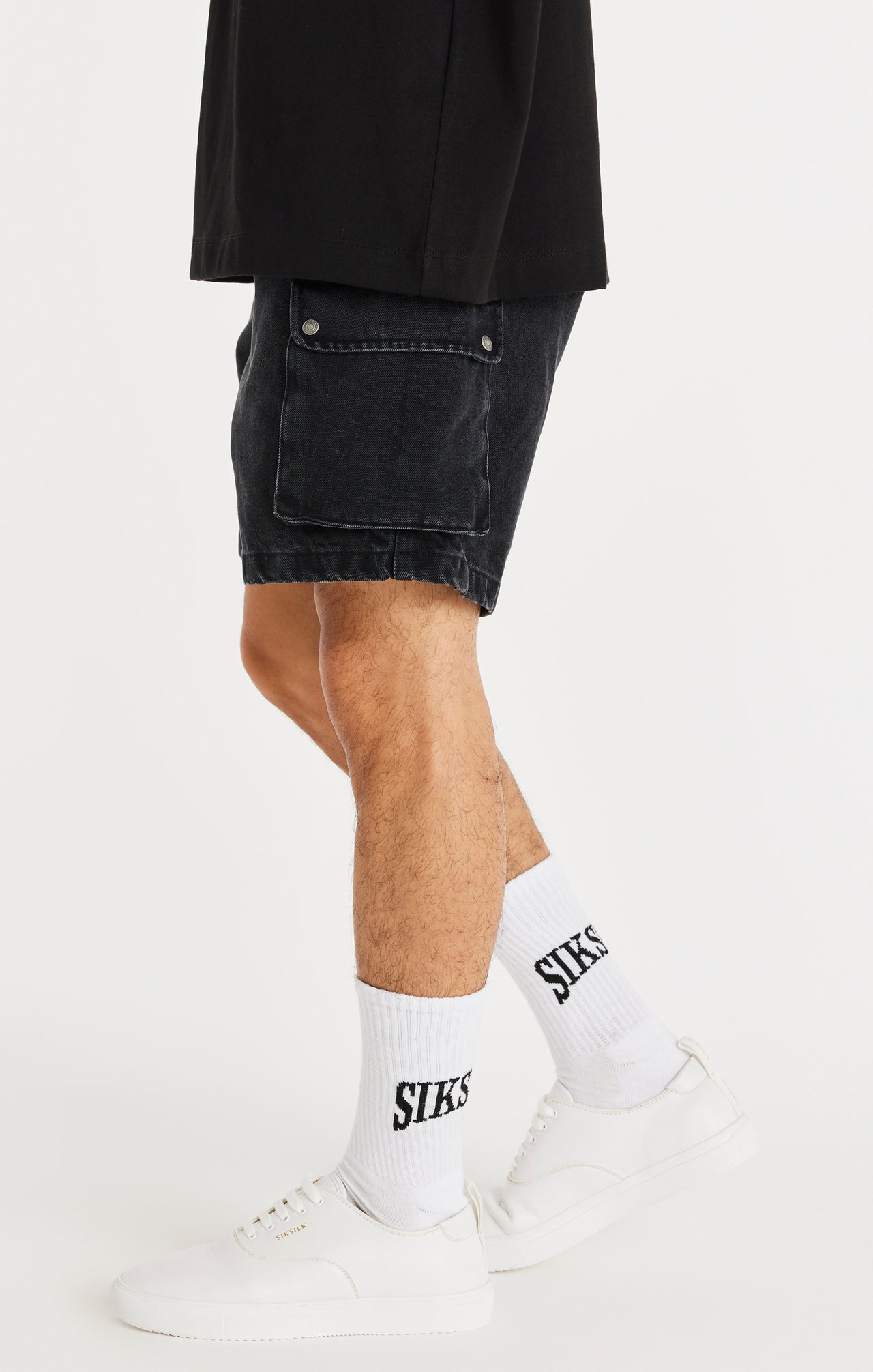Black Denim Cargo Short (2)