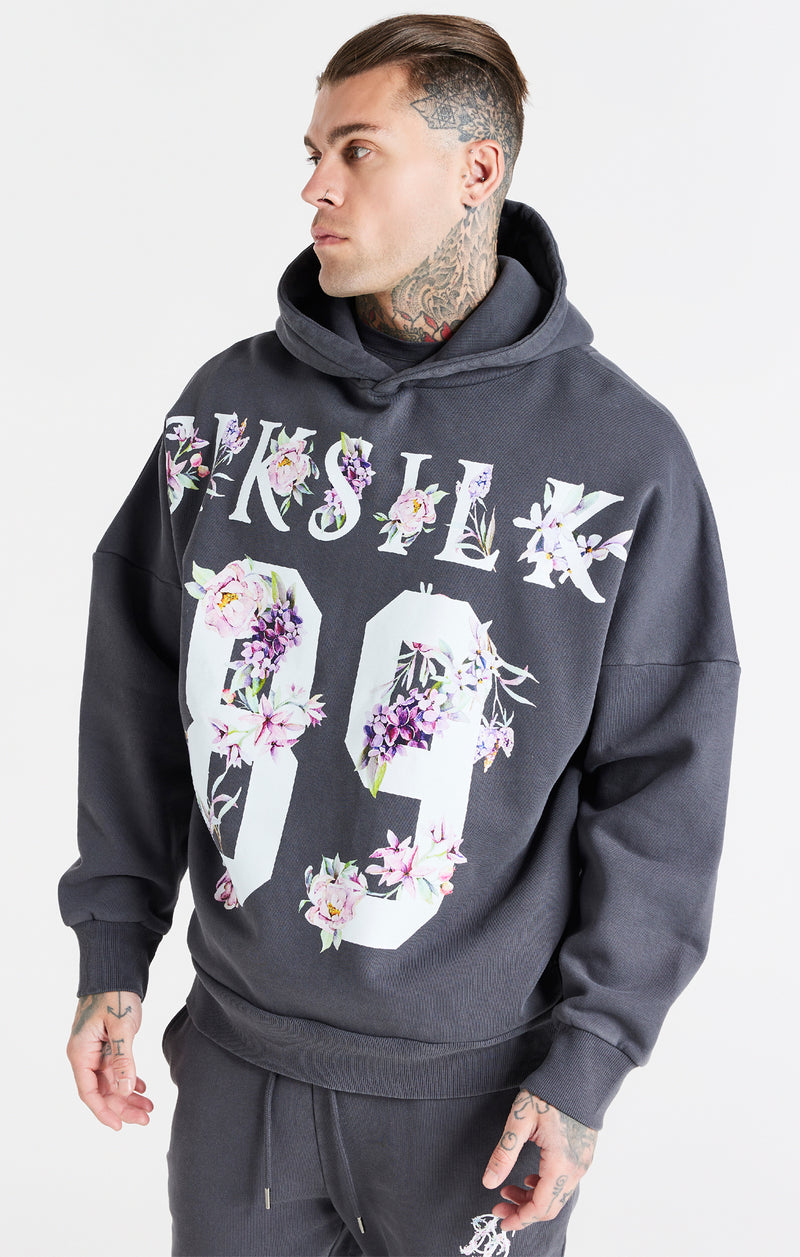 Grey Acid Floral Overhead Hoodie (1)