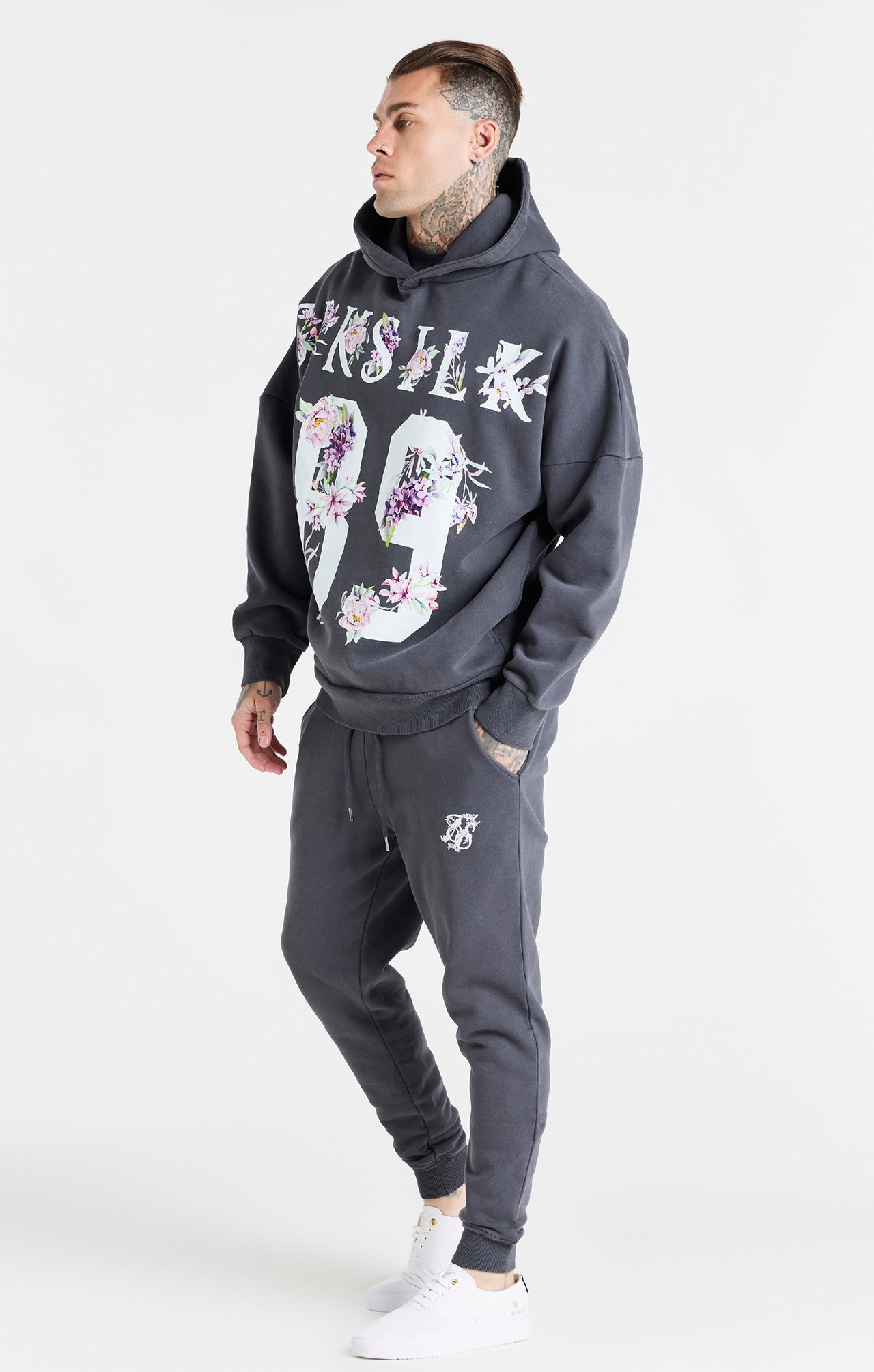 Grey Acid Floral Overhead Hoodie (4)