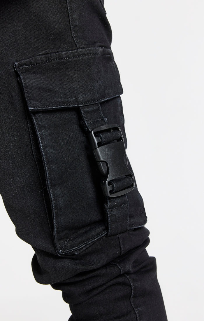 Load image into Gallery viewer, Black Cargo Skinny Jean (5)
