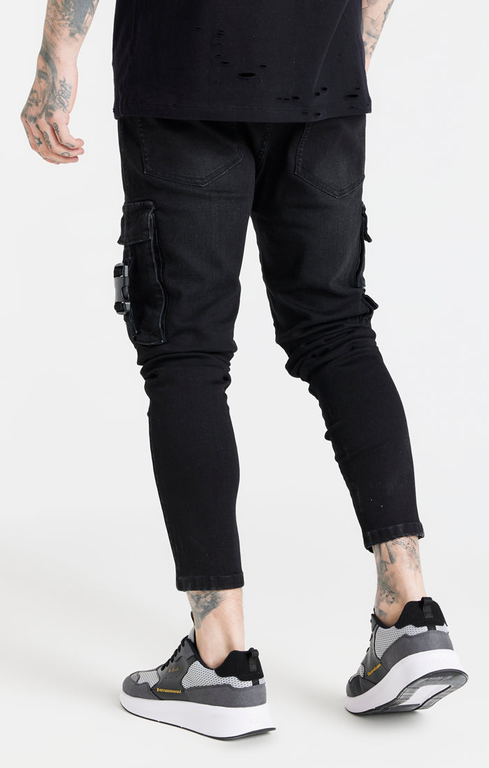 Load image into Gallery viewer, Black Cargo Skinny Jean (3)