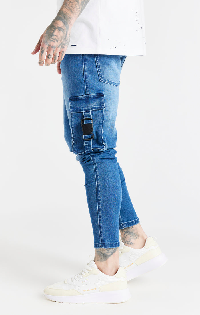 Load image into Gallery viewer, Blue Cargo Skinny Jean (1)