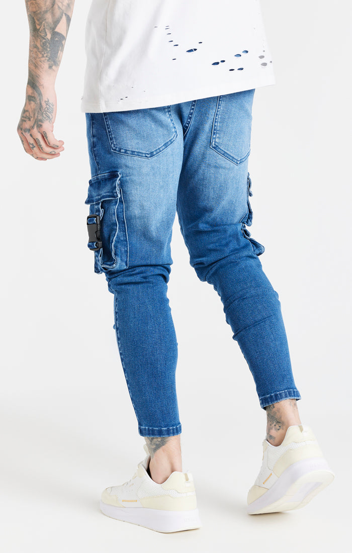 Load image into Gallery viewer, Blue Cargo Skinny Jean (3)