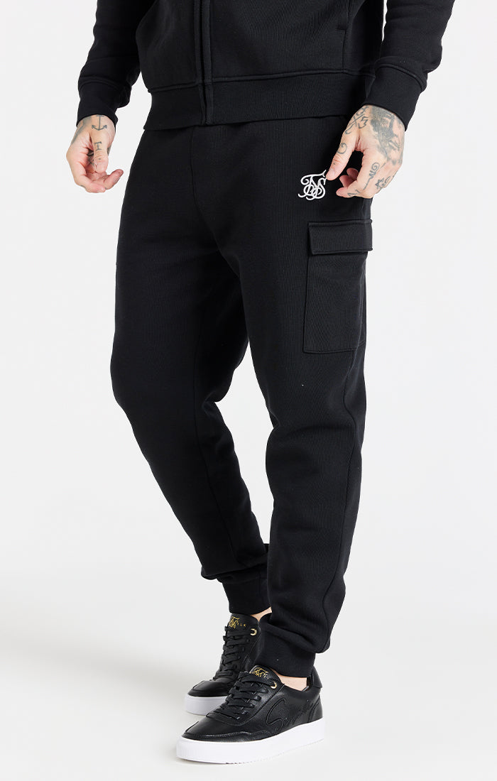 Black Essential Cargo Fleece Jogger