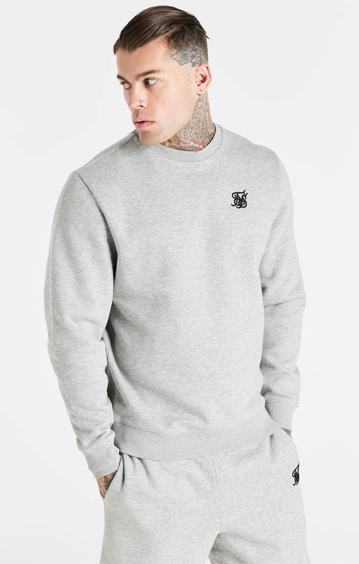 Grey Marl Essential Crew Sweatshirt