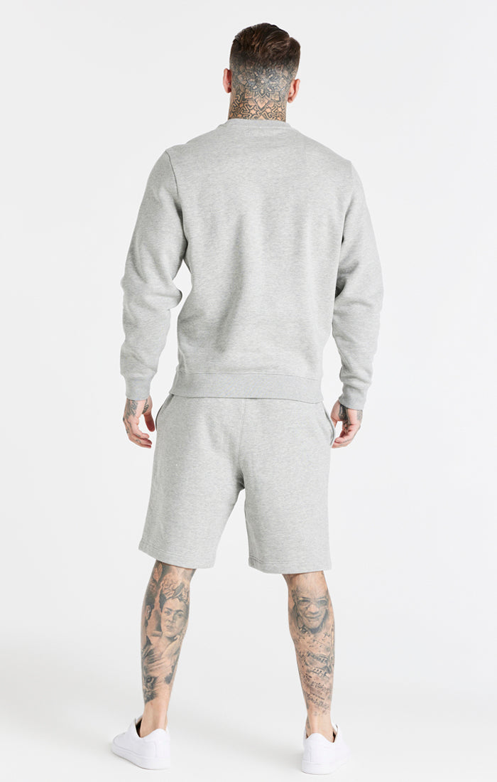 Grey Marl Essential Crew Sweatshirt (4)