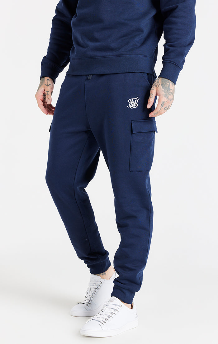 SikSilk Men s Navy Cargo Fleece Jogger