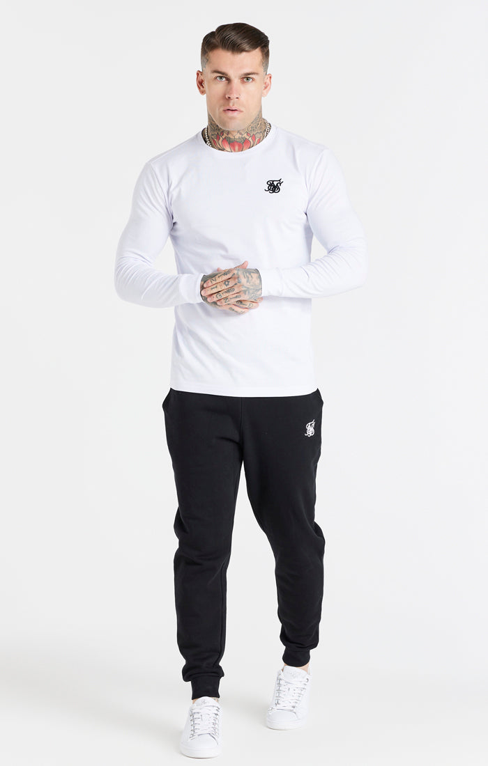 White Essential Long Sleeve Muscle Fit T-Shirt (2)