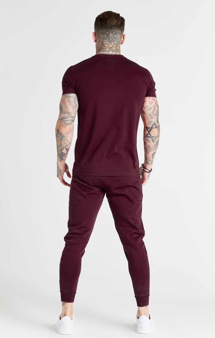 Burgundy Muscle Fit T-Shirt (4)