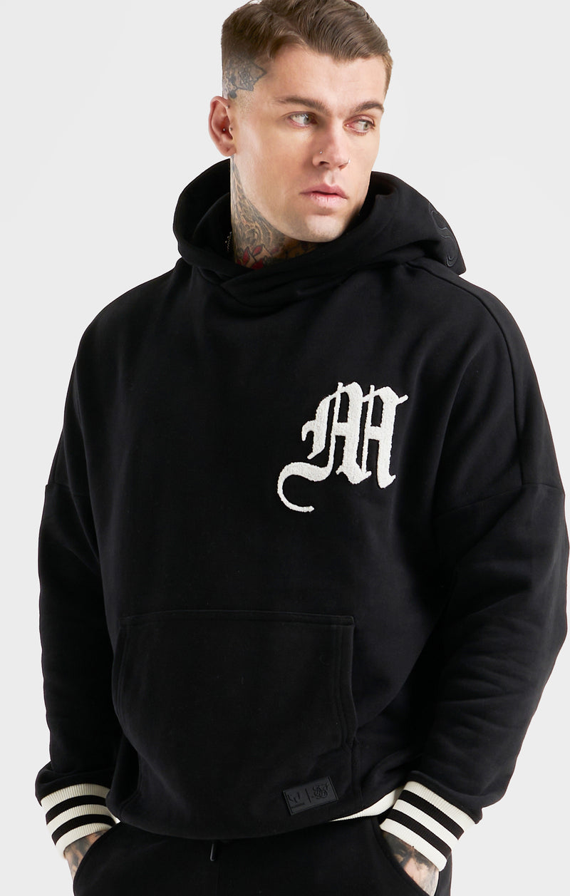 Messi x SikSilk Black Logo Oversized Hoodie