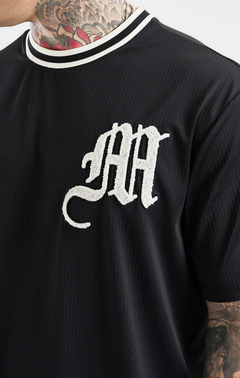 Messi x SikSilk Logo Drop Shoulder Tee - Black (1)