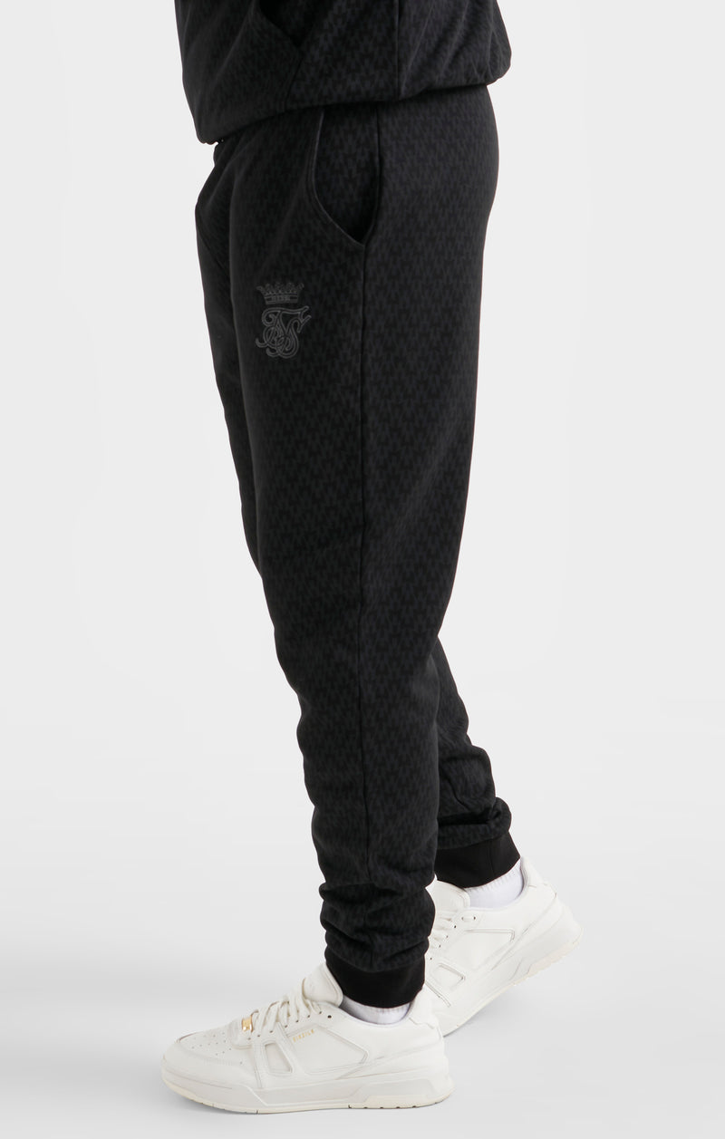 Messi x SikSilk Black Monogram Cuffed Pant (1)