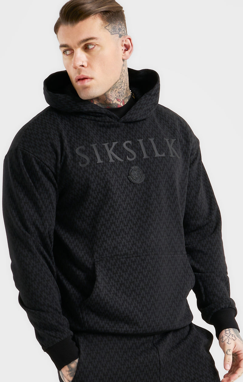 Messi x SikSilk Black Monogram Oversized Hoodie
