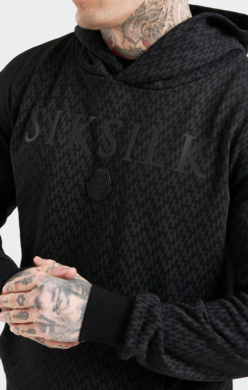 Messi x SikSilk Black Monogram Oversized Hoodie (1)