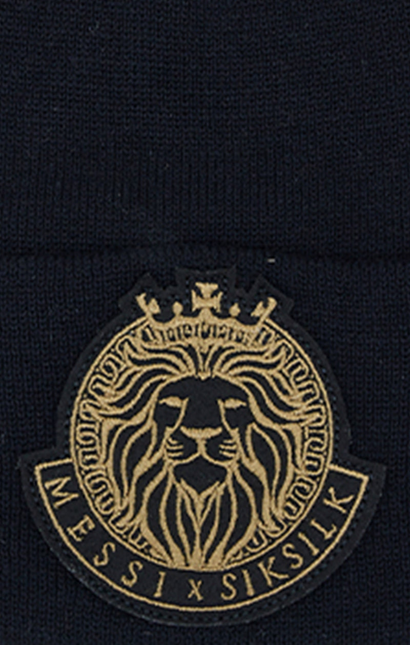Black Messi x SikSilk Woven Badge Beanie (1)