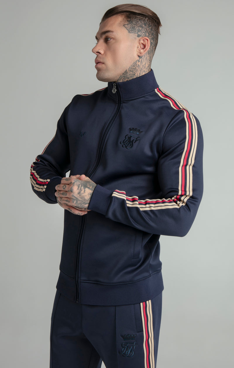 Messi x SikSilk Navy Poly Funnel Zip Top
