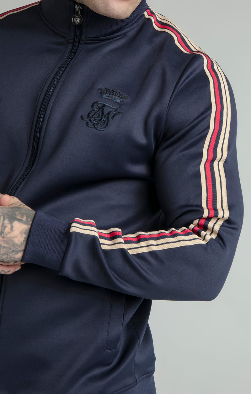 Messi x SikSilk Navy Poly Funnel Zip Top (1)