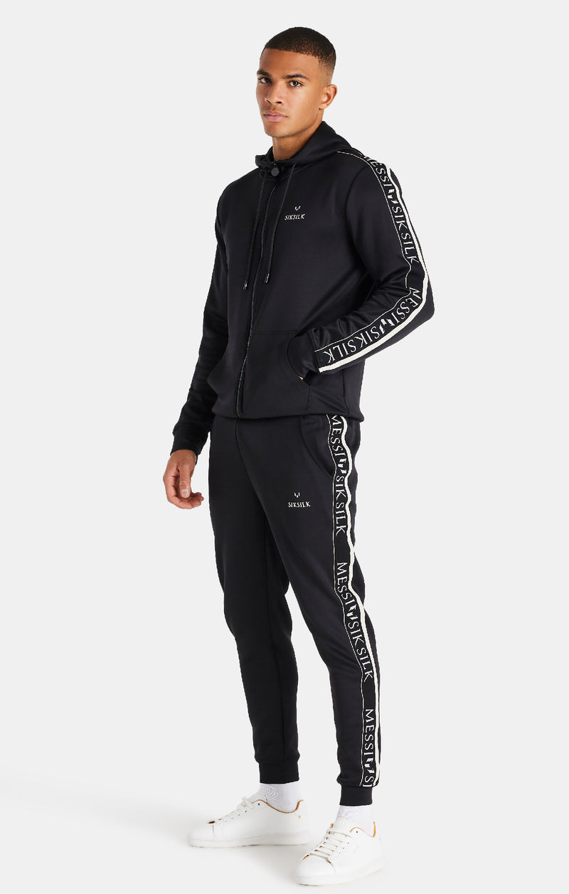 Messi x SikSilk Black Taped Zip Hoodie (1)