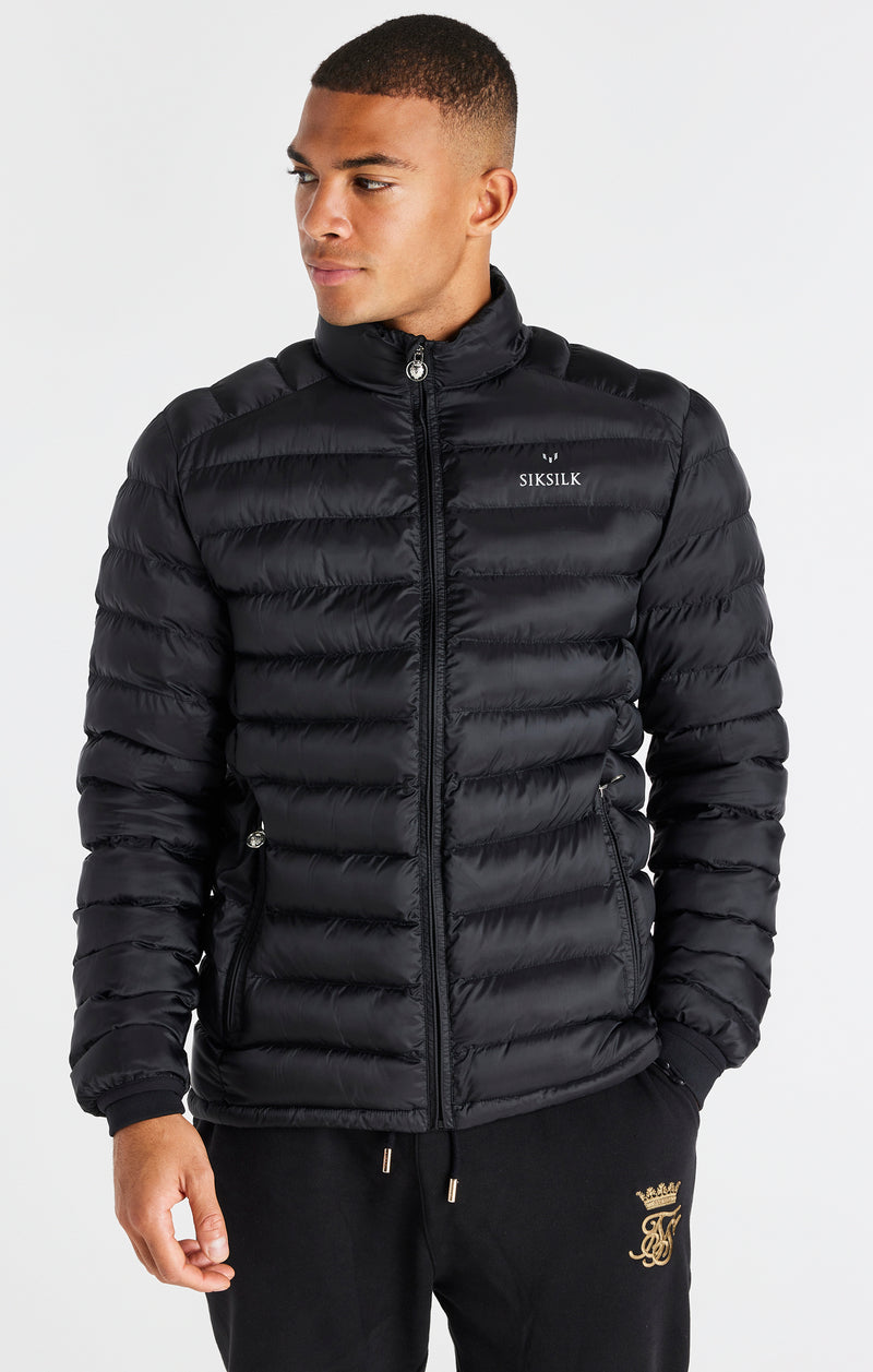 Messi x SikSilk Black Lightweight Bubble Jacket