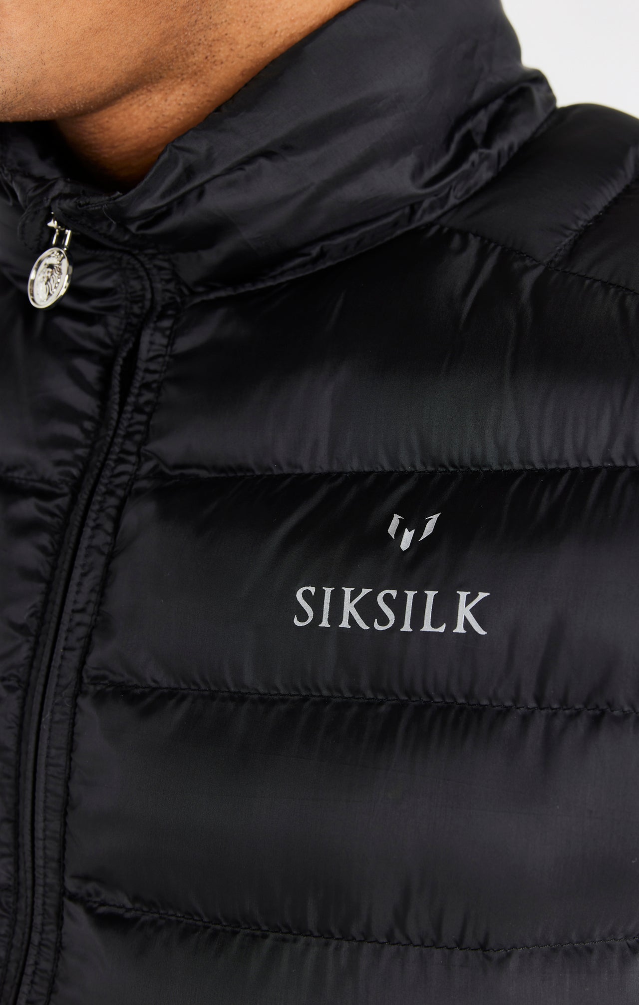 Messi x SikSilk Black Lightweight Bubble Jacket (3)