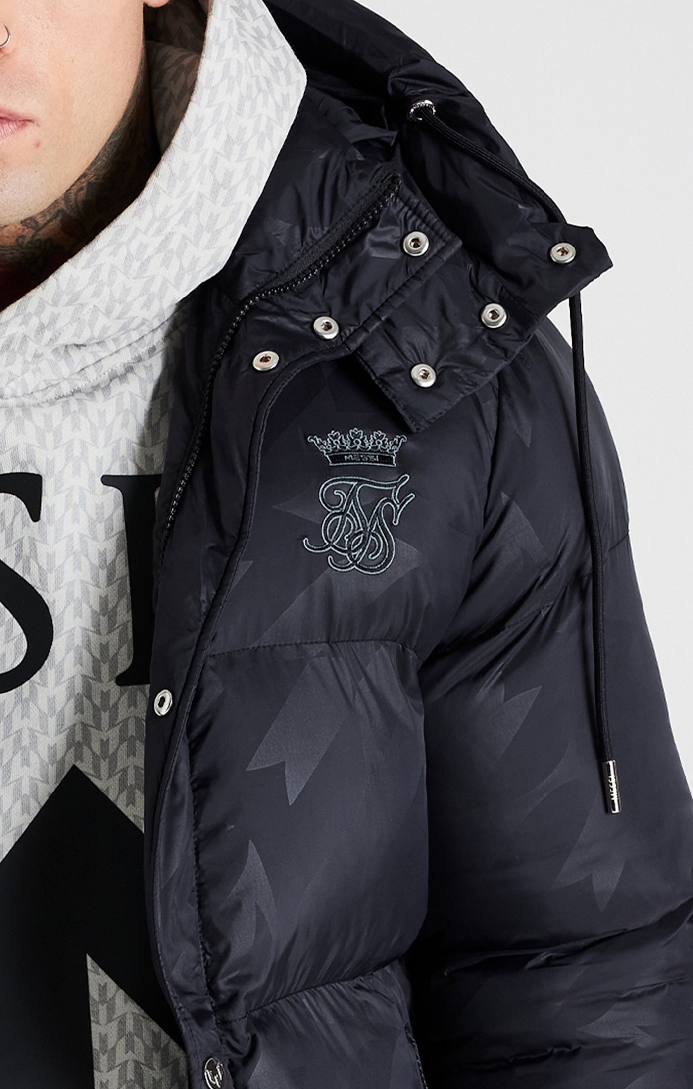 Messi X SikSilk Black Puffer Jacket