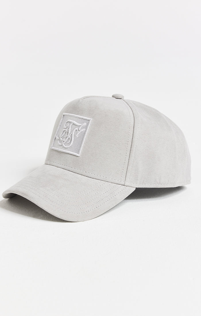Grey Prestige Patch Sueded Trucker Cap