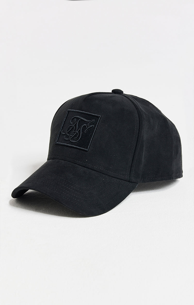 Black Prestige Patch Sueded Trucker Cap