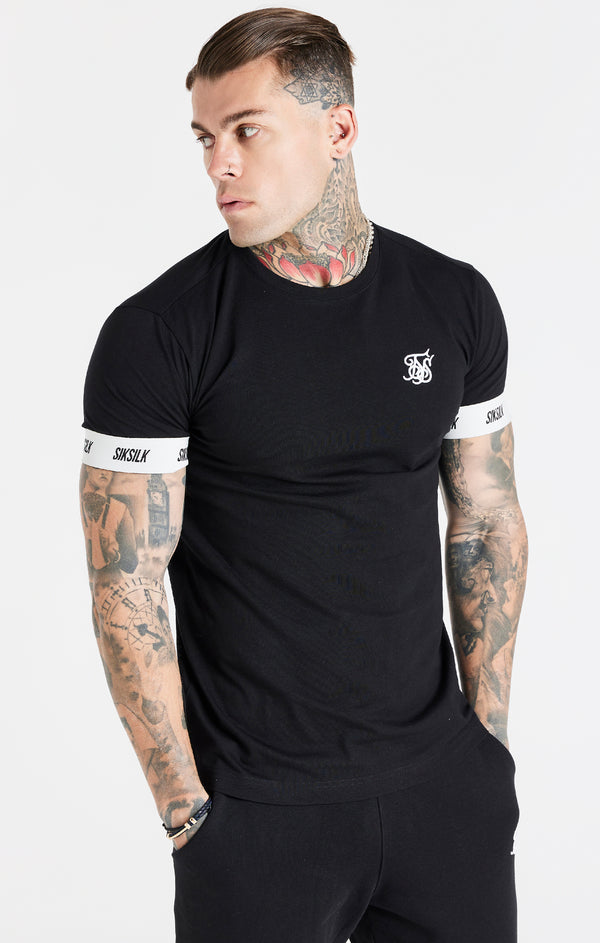 Black Essential Elastic Cuff T-Shirt