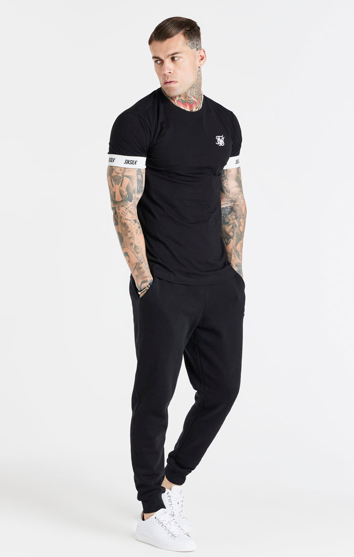 Black Essential Elastic Cuff T-Shirt (2)