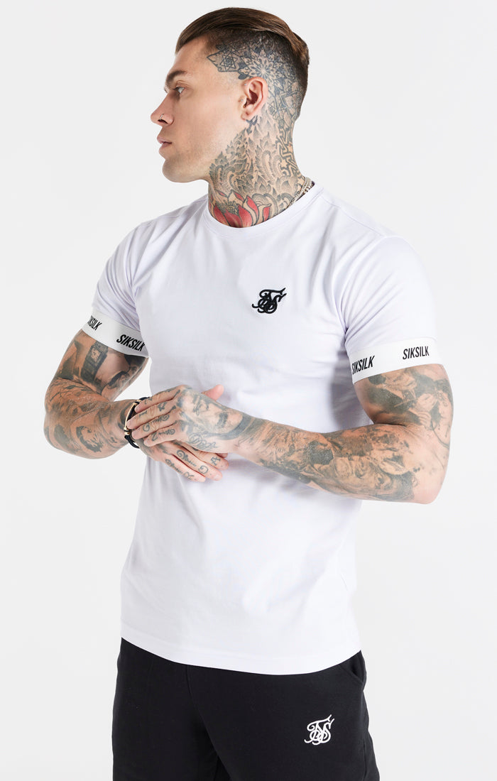 White Essential Elastic Cuff T-Shirt (6)