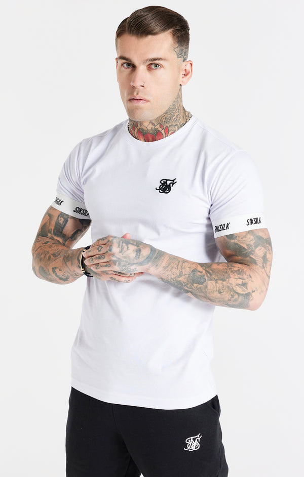 White Essential Elastic Cuff T-Shirt