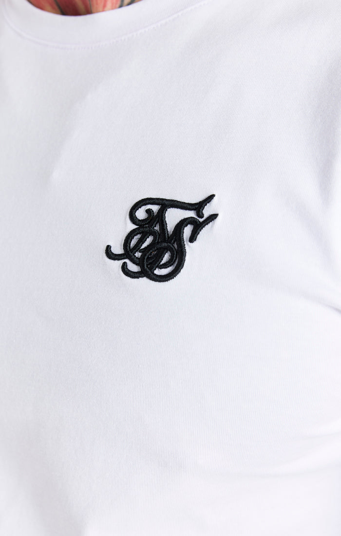 White Essential Elastic Cuff T-Shirt (1)