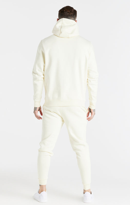 Ecru Essential Zip Through Funnel Neck Hoodie