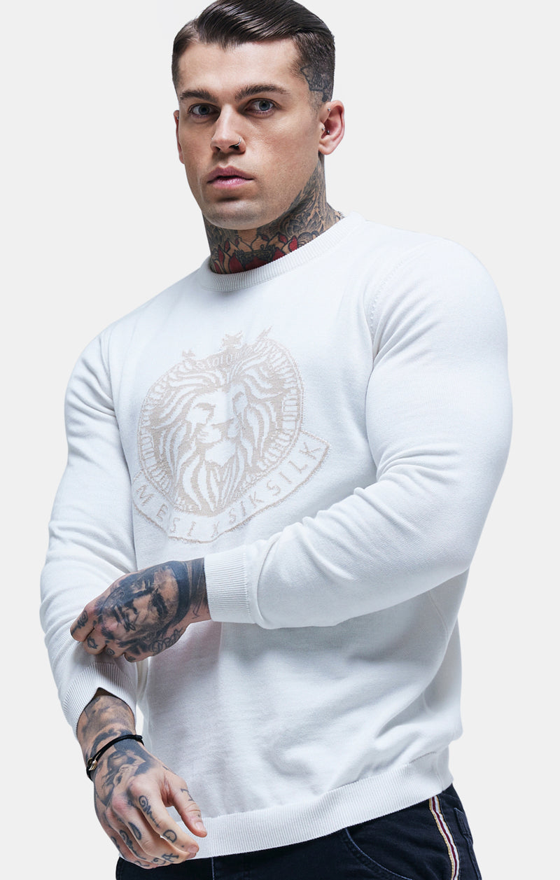 Messi x SikSilk Ecru Knit Crew Sweatshirt