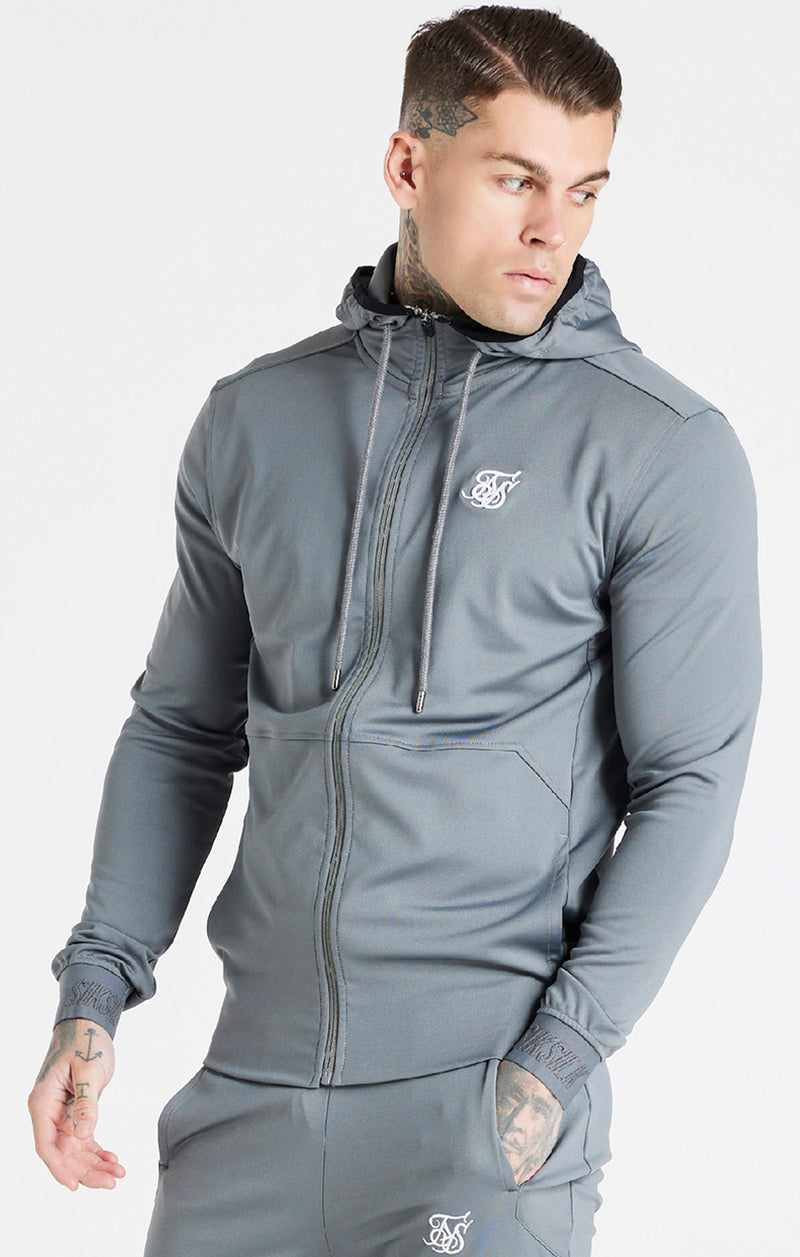 Grey Essential Zip Through Hoodie