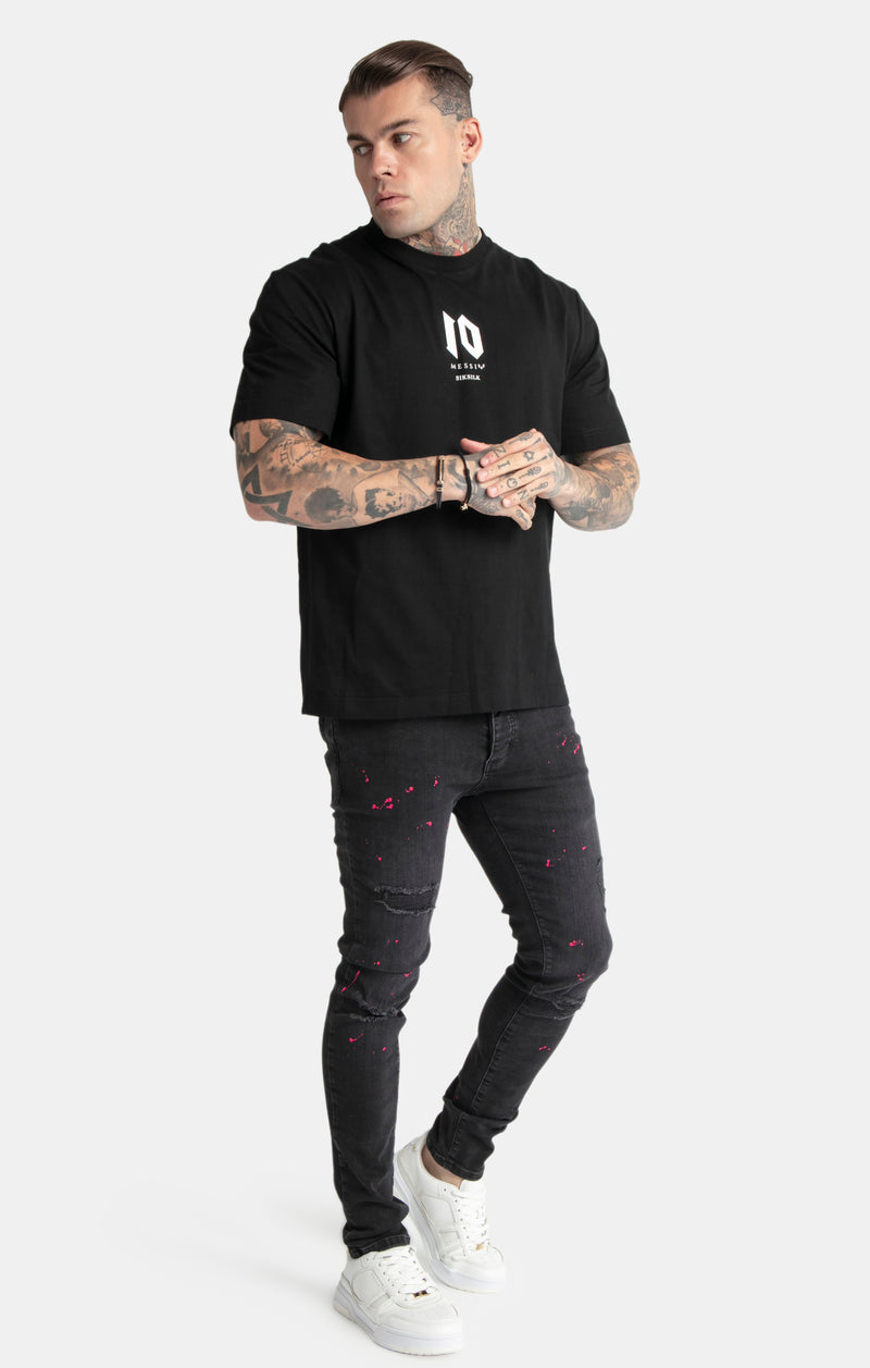 Messi x SikSilk Black Oversized T-Shirt (1)