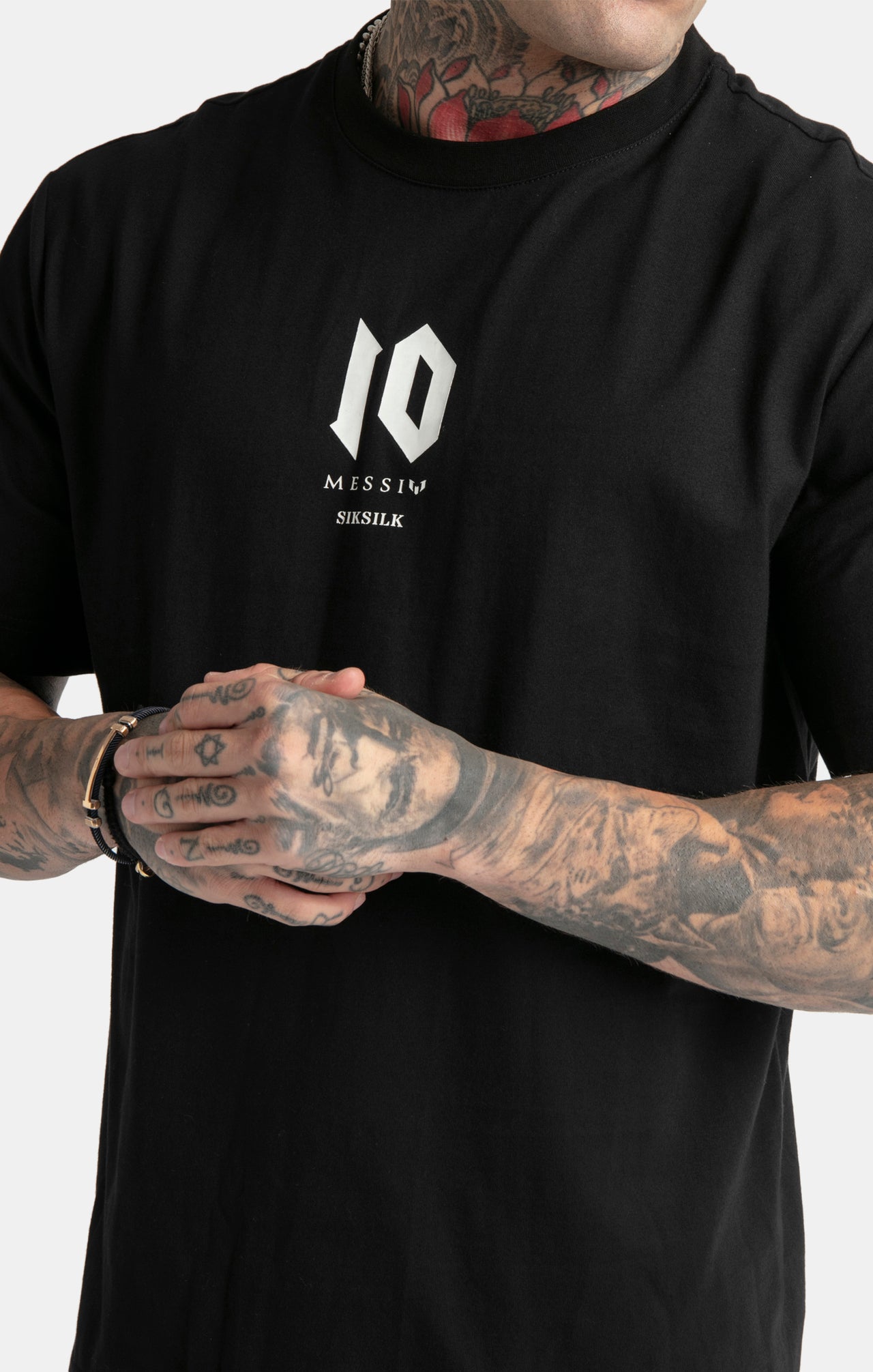 Messi x SikSilk Black Oversized T-Shirt (3)